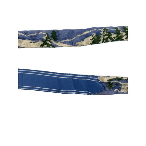 L.L. Bean Needlepoint Alpine Winter D-Ring Belt Sz L-XL Wool main image 12